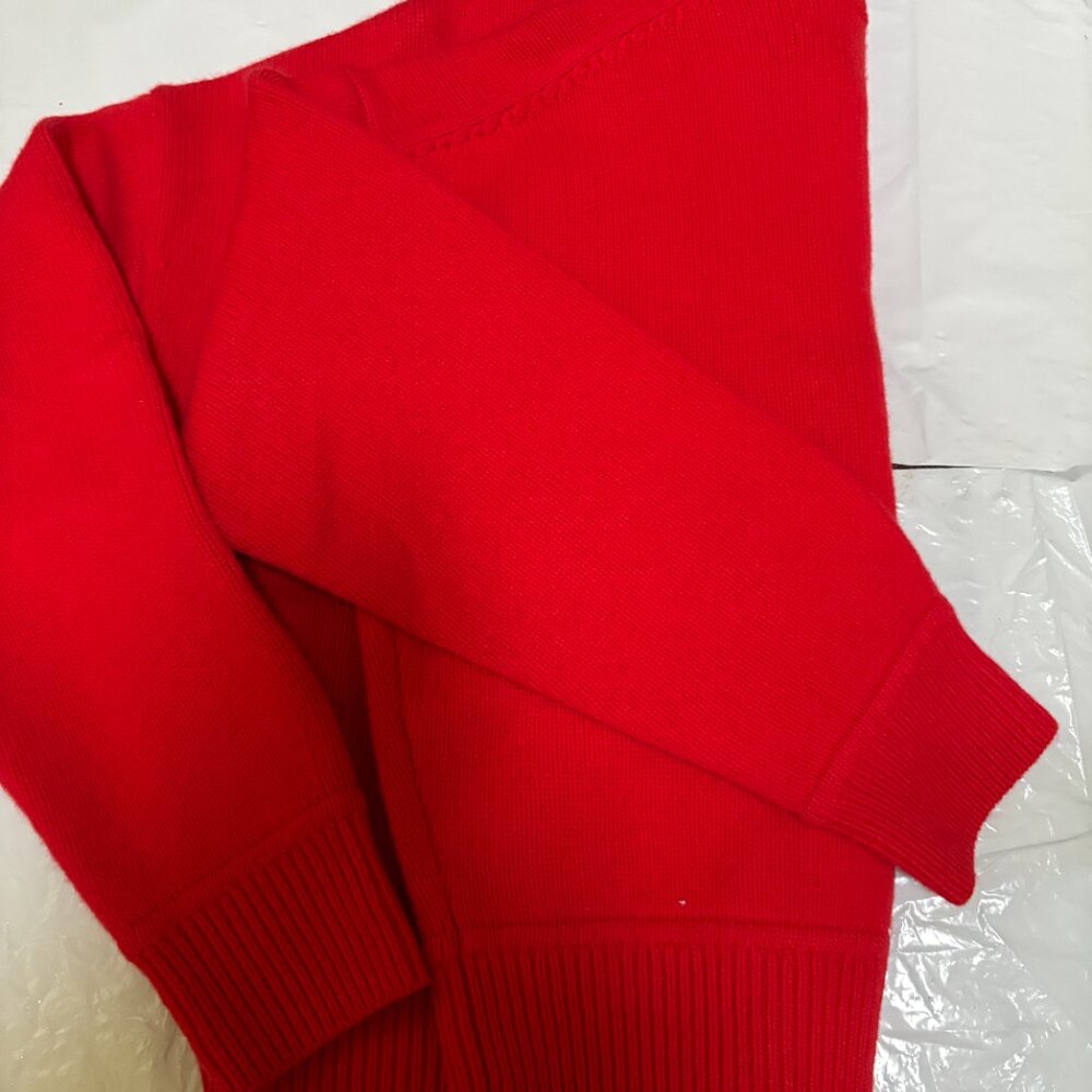J Crew Vintage Wool Cardigan in cherry print Sz M (runs big) - Picture 10 of 13